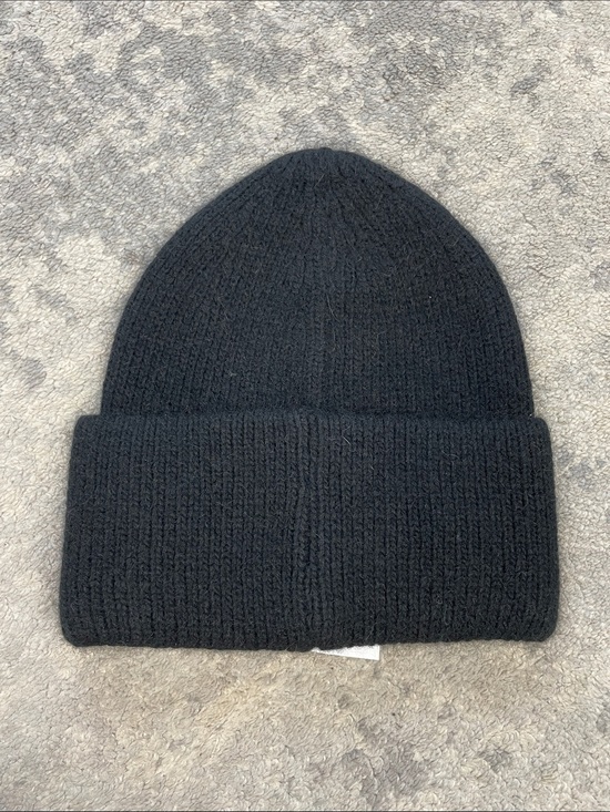 NWT Furlux C2391 Black Crystal Star Angora Nylon Knit Beanie Ski Hat